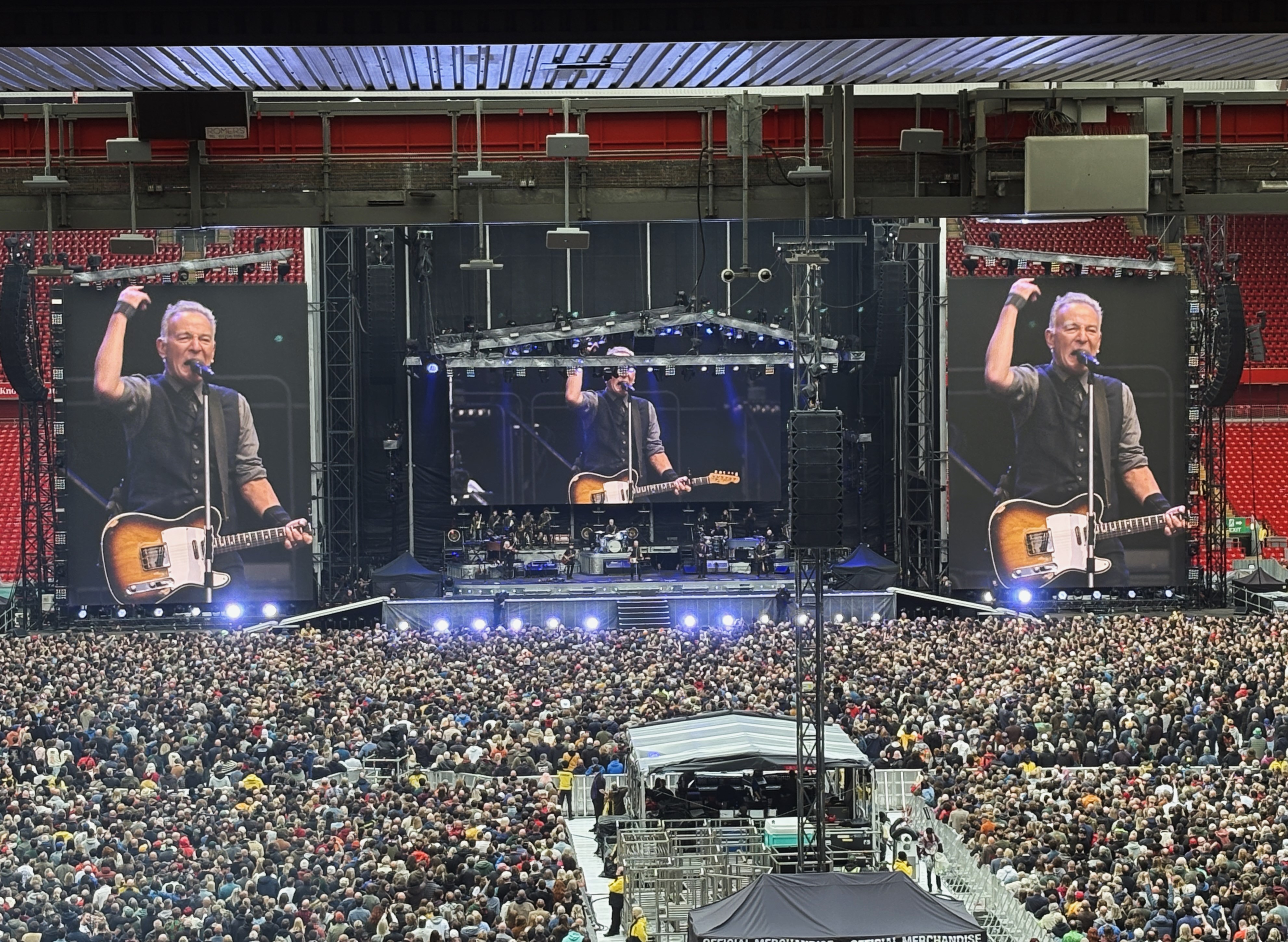 A photograph of Bruce Springsteen from his Liverpool concert in 2025