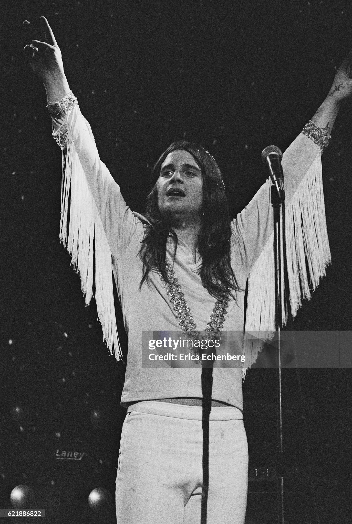 Ozzy Osbourne of Black Sabbath performs on stage